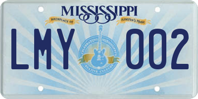 MS license plate LMY002