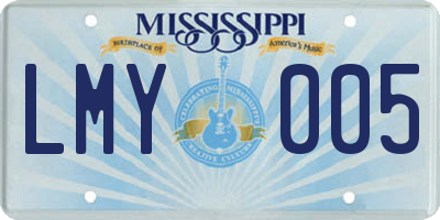 MS license plate LMY005
