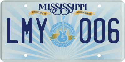 MS license plate LMY006