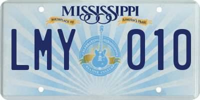MS license plate LMY010