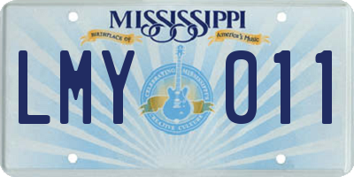 MS license plate LMY011