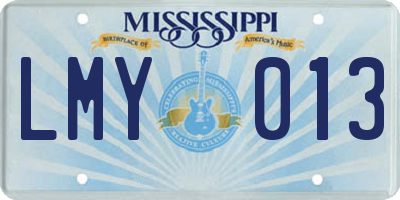 MS license plate LMY013