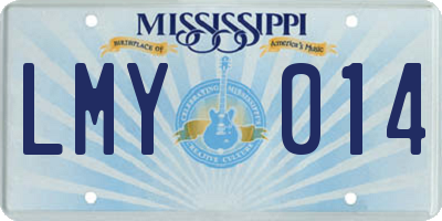 MS license plate LMY014