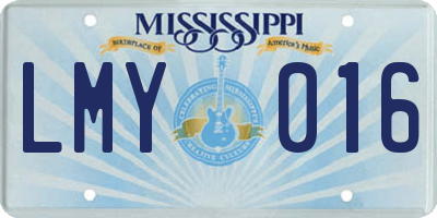 MS license plate LMY016