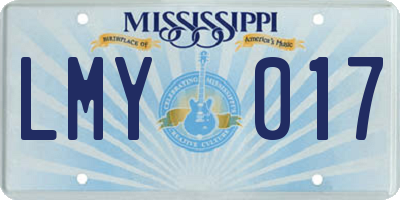MS license plate LMY017