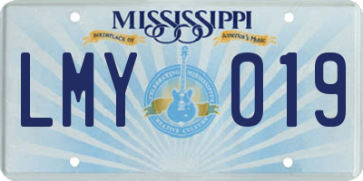 MS license plate LMY019