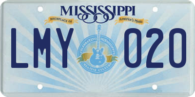 MS license plate LMY020