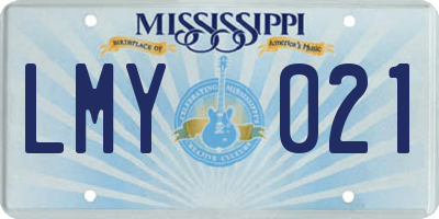 MS license plate LMY021