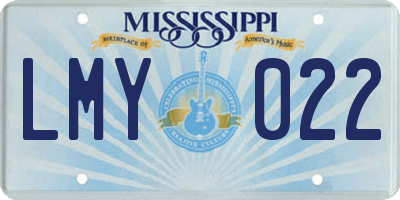 MS license plate LMY022