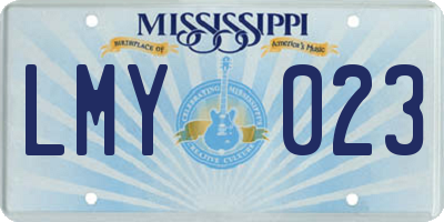 MS license plate LMY023