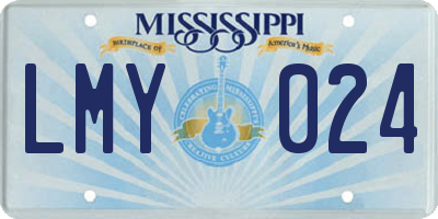 MS license plate LMY024