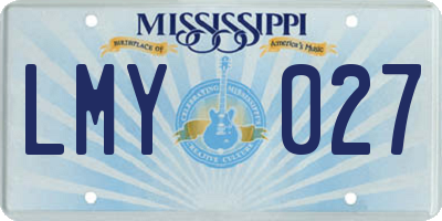 MS license plate LMY027