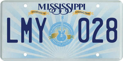 MS license plate LMY028