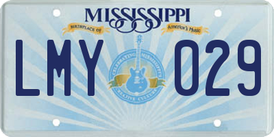 MS license plate LMY029