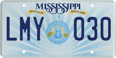 MS license plate LMY030