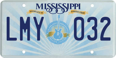 MS license plate LMY032