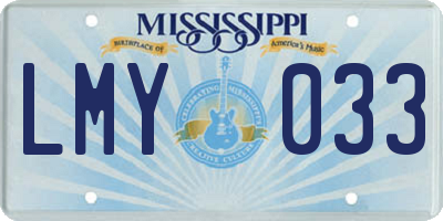 MS license plate LMY033