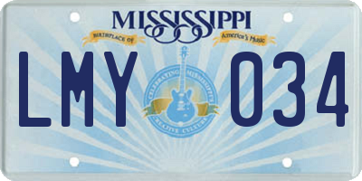 MS license plate LMY034
