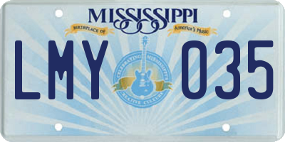 MS license plate LMY035