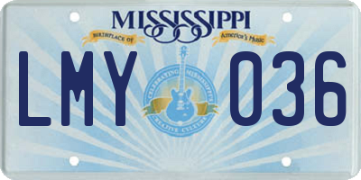 MS license plate LMY036