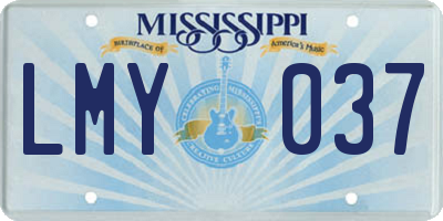 MS license plate LMY037