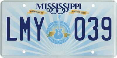 MS license plate LMY039