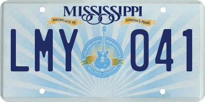 MS license plate LMY041