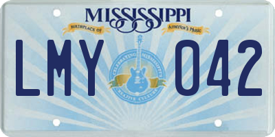 MS license plate LMY042