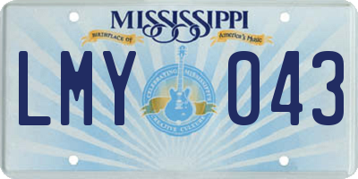 MS license plate LMY043