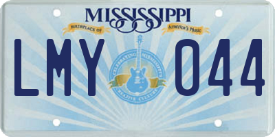 MS license plate LMY044