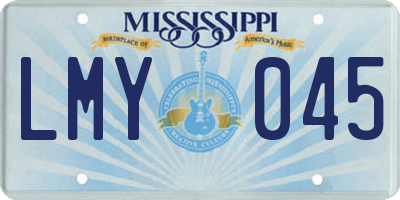 MS license plate LMY045