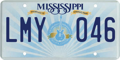 MS license plate LMY046