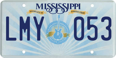 MS license plate LMY053