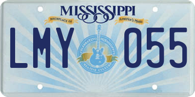 MS license plate LMY055