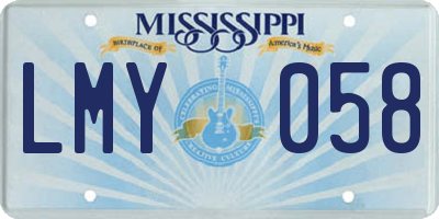 MS license plate LMY058