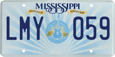MS license plate LMY059