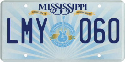 MS license plate LMY060