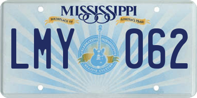 MS license plate LMY062