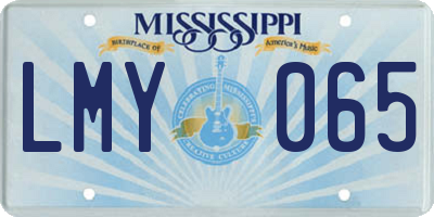 MS license plate LMY065