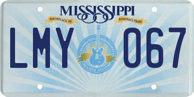 MS license plate LMY067