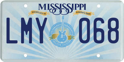 MS license plate LMY068