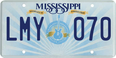 MS license plate LMY070