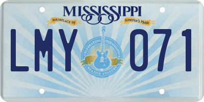 MS license plate LMY071