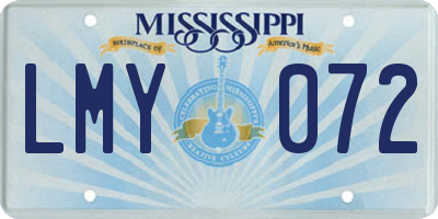 MS license plate LMY072
