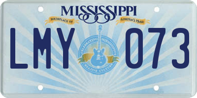 MS license plate LMY073