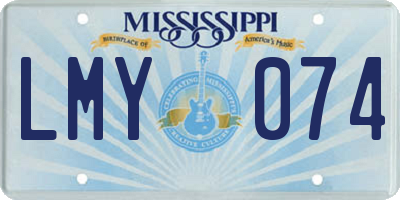 MS license plate LMY074