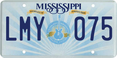 MS license plate LMY075