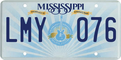 MS license plate LMY076