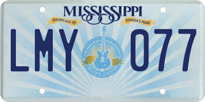 MS license plate LMY077