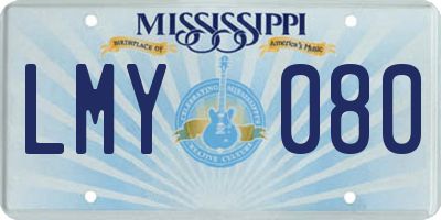 MS license plate LMY080